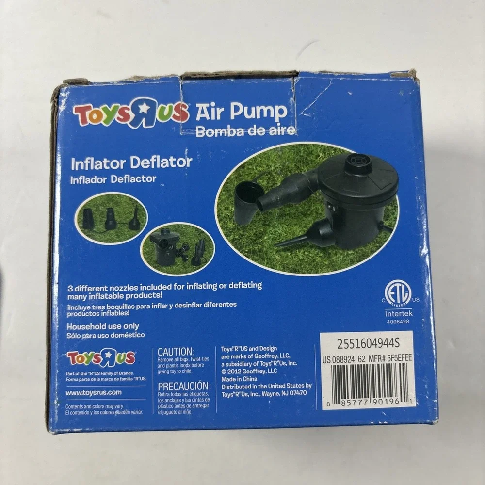 Toys R Us Inflator - Deflator Air Pump W Nozzles - Air Mattress And Pool Inf